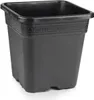 A black square plant pot with a decorative border. Produktbild-Vorschau