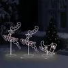 vidaXL Weihnachtsdeko LED Rentiere & Schlitten Acryl Produktbild-Vorschau 3