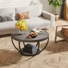 A living room scene with a couch, coffee table, and chair. Produktbild-Vorschau