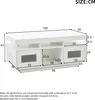 Tavolino Merax bianco lucido, 100x50x43cm, tavolino LED con Anteprima dell’immagine prodotto 6