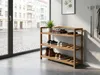 Scaffale multiuso a 3 ripiani in legno di acacia 82 × 74 × Anteprima dell’immagine prodotto 3