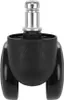 A close-up studio shot of a black office chair caster with a silver metal stem. Náhled obrázku produktu