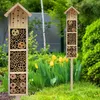 Holz Insektenhotel mit Erdspieß - H 78 cm - Insektenhaus Produktbild-Vorschau 1