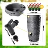 A collage of images showing a rain barrel, its components, and potted plants. Náhled obrázku produktu