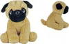Two views of a plush pug dog toy against a white background. Produktbild-Vorschau