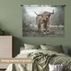 MuchoWow® Wandteppich Wandbehang Schottische Hochlandrind - Produktbild-Vorschau 4