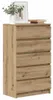 vidaXL Cassettiera rovere artigianale 60x36x103 cm Anteprima dell’immagine prodotto 3