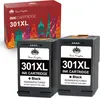2er-Pack Schwarz Tintenpatrone als Ersatz für HP 301XL Produktbild-Vorschau 1