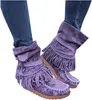 ASKSA Damen Stiefel Flach Stiefeletten Quaste Kurzschaft Produktbild-Vorschau 3