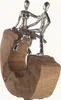 Gilde Skulptur, "Secure", Paarmotiv, Aluminium, Mangoholz, Anteprima dell’immagine prodotto 4