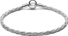 A silver Pandora bracelet with a round clasp is displayed against a white background. Produktbild-Vorschau