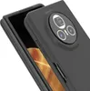 A close-up, angled view of a black silicone phone case for a foldable phone, showing the camera module. Produktbild-Vorschau