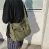Zielona płócienna torba na ramię - duża torba crossbody Podgląd zdjęcia produktu 5