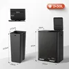 Mülleimer Küche 30/60L (2x15/30L), Doppel-Mülleimer mit 2 Produktbild-Vorschau 3