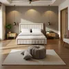 ProximaX bed, 160x200 cm, beige – fluwelen bekleding met Productafbeelding-voorbeeld 2