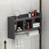 A gray wall shelf with various bathroom items. Anteprima dell’immagine prodotto