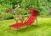Liegestuhl rot Gartenliege Strandliege Deckchair Buche Produktbild-Vorschau 3