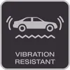 A graphic illustrating vibration resistance for a car. Produktbild-Vorschau