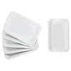 6x Pur Pappteller aus Porzellan 24,5x16cm weiß Produktbild-Vorschau 2