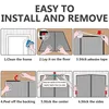 An instructional diagram showing how to install a magnetic screen door. Produktbild-Vorschau