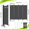 UISEBRT Paravent 4-flügelig Klein 200x180cm Schwarz, Produktbild-Vorschau 2