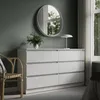 Kommode mit 6 Schubladen 140x78 cm Kommode weiß Holz Produktbild-Vorschau 1