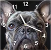 Wanduhr aus Glas mit Motiv Bulldoggenportrait- 30 x 30 cm - Produktbild-Vorschau 1