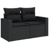 8-tlg. Garten-Sofagarnitur mit Kissen Schwarz Poly Rattan Produktbild-Vorschau 10