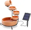 esotec Terrakottafarbener Solar Kaskadenbrunnen Livorno Produktbild-Vorschau 2