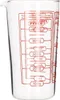 A clear glass measuring cup with red markings for volume and weight. Podgląd zdjęcia produktu