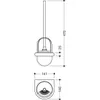 Technical drawing of a toilet brush holder with dimensions. Anteprima dell’immagine prodotto