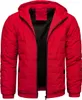 A red winter jacket with a black lining is shown. Produktbild-Vorschau