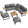 Merax L-Form Gartenmöbel Set 7 Personen, Wetterfeste Produktbild-Vorschau 14