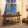 A console table with plants displayed in a living room setting at night. Anteprima dell’immagine prodotto