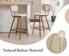 2er Set Barhocker Rattan Barstuhl mit Lehne Thekenhocker Produktbild-Vorschau 3