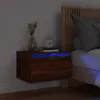 The Living Store Wand-Nachttisch mit LED-Leuchten Braun Produktbild-Vorschau 2