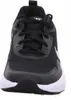 A close-up, front-facing view of a black Nike sneaker with white accents. Produktbild-Vorschau