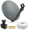 PremiumX SAT Anlage 80cm Antenne Quad LNB 30m Kabel 8x Produktbild-Vorschau 1
