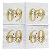 20 Servietten zum 60. Geburtstag 33 x 33 cm - weiß gold Produktbild-Vorschau 2