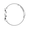 A side view of a silver smartwatch with a mesh band, displayed on a white background. Anteprima dell’immagine prodotto