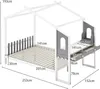 Hausbett mit Schreibtisch, Kinderbett mit abnehmbarem Produktbild-Vorschau 5