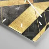 Wanduhr - Quadrat - Glasuhr - Golden Schwarz Figuren - Produktbild-Vorschau 5