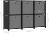 vidaXL Scaffale a cubi con 6 contenitori Nero 103x30x72,5 Anteprima dell’immagine prodotto 7