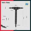 KOTARBAU® 2 ks T závesy čierne L: 350 mm krížové závesy Náhľad obrázku produktu 3