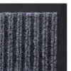 A close-up view of a gray ribbed doormat with a black border. Voir les images du produit