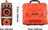 Two VEVOR products are shown side-by-side with dimensions indicated. Produktbild-Vorschau
