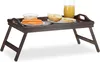 Relaxdays Betttablett Bambus, klappbar, Griffe, erhöhter Produktbild-Vorschau 1