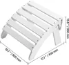 A white Adirondack ottoman with dimensions indicated by measurement lines and text. Voir les images du produit
