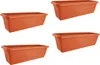 Blumenkasten mit Wasserspeicher 60 cm 4er Set Terracotta Produktbild-Vorschau 1