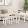 Satztische 3 Stk. Weiß Massivholz Kiefer Produktbild-Vorschau 2